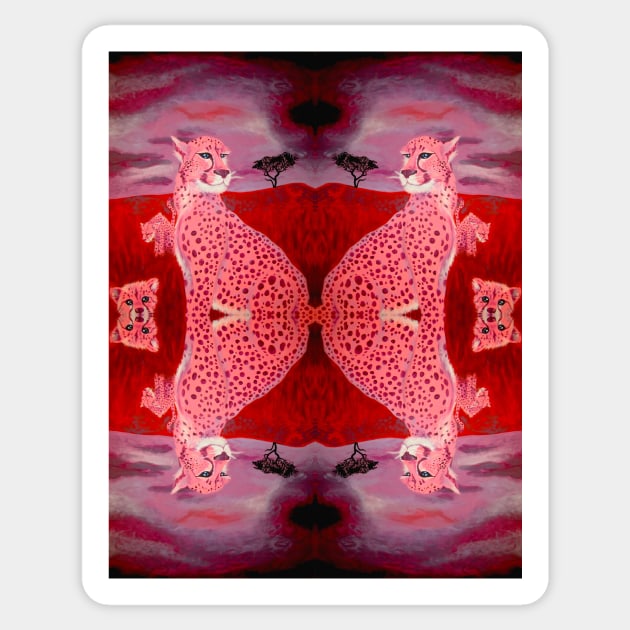 Guepardo Rosa PATTERN Sticker by Jacob Wayne Bryner 